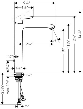 Hansgrohe 31082821 Single Lever High Riser Bathroom Faucet