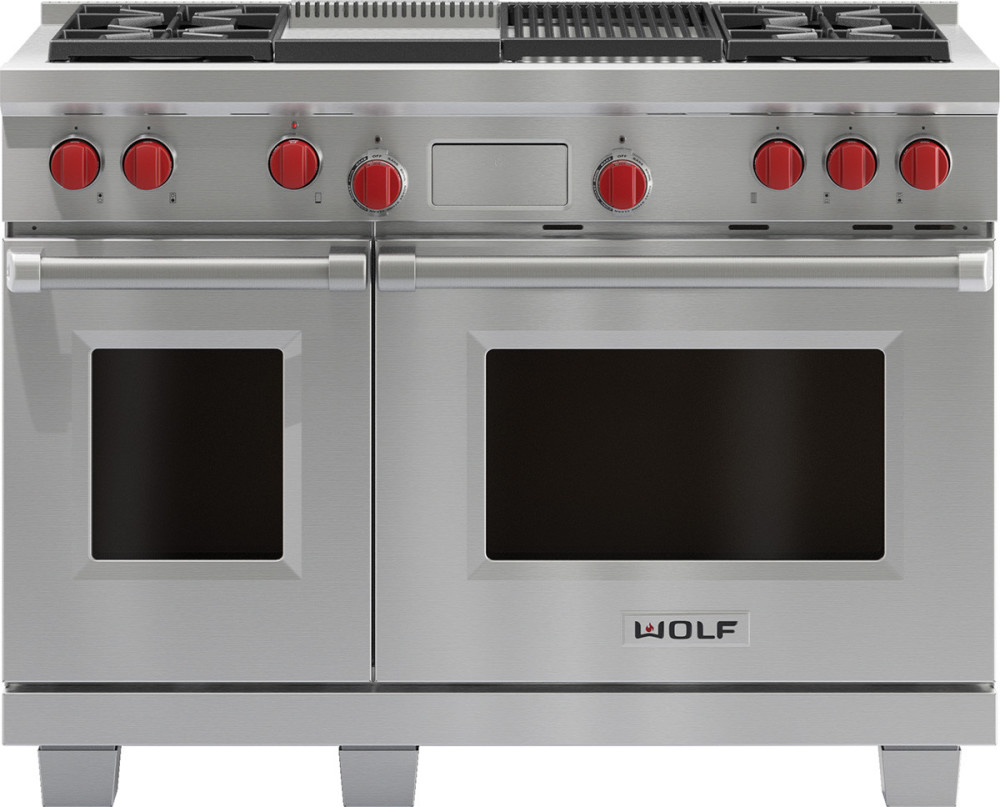 Wolf DF484CG 48 Inch ProStyle DualFuel Range with 4 DualStacked