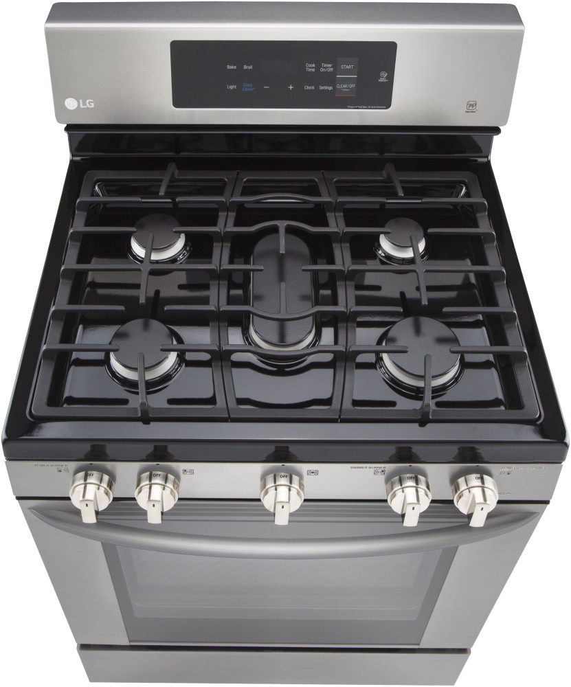 LG LRG3061ST 30 Inch Gas Range with 5 Sealed Burners, 5.4 cu. ft. Oven