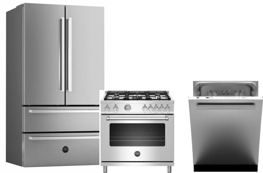 Bertazzoni BERMAS36V1 5 Piece Kitchen Appliances Package with French